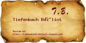 Tiefenbach Bálint névjegykártya