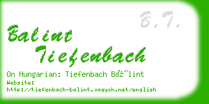 balint tiefenbach business card